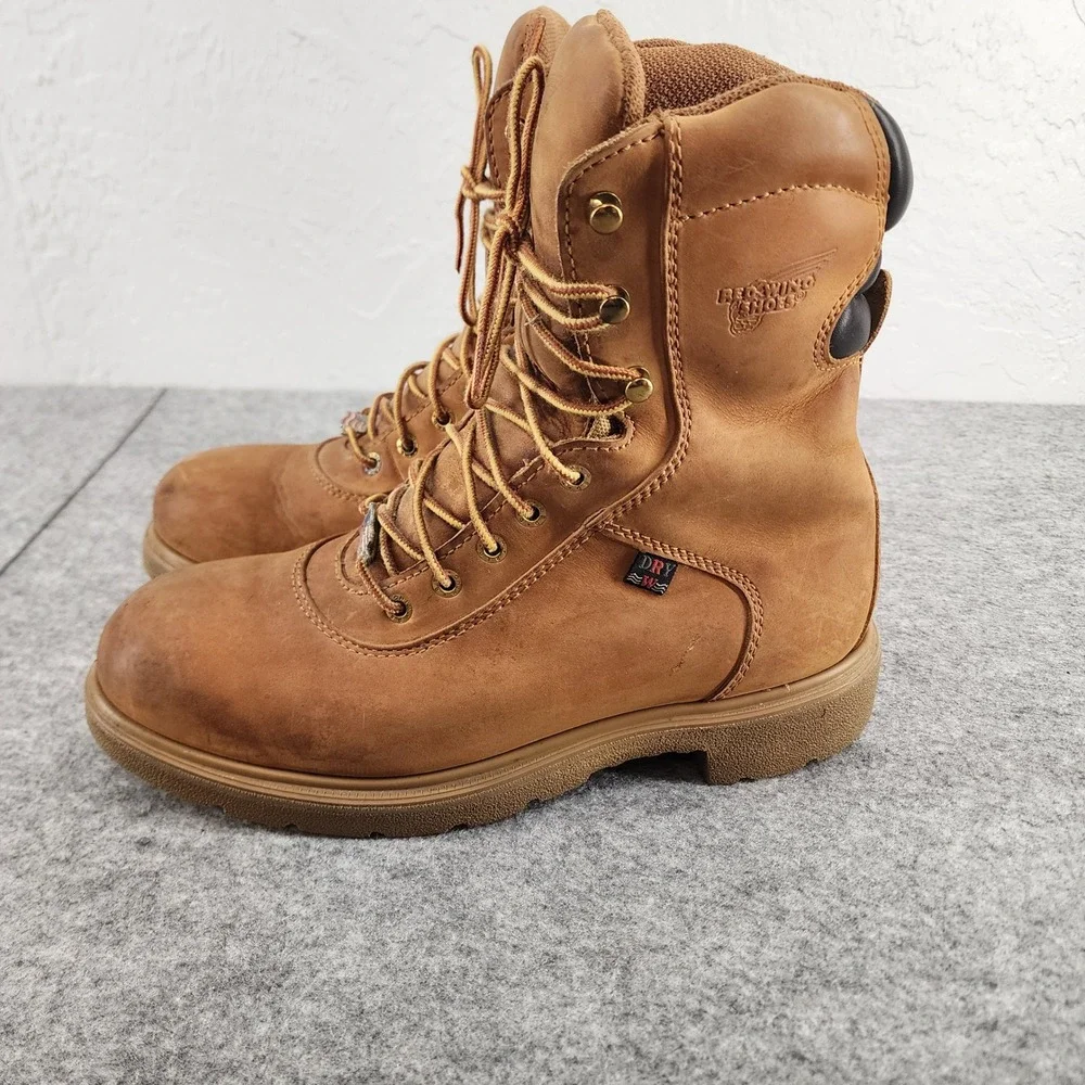 Red Wing 2412 Mens 8.5 D Waterproof‎ Insulated Safety Toe Work Boots Tan Leather